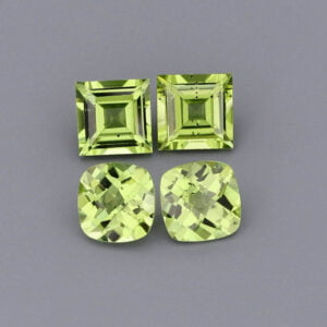 Peridot Pear - Square (2.88 CT) / Cusion (2.00 CT)