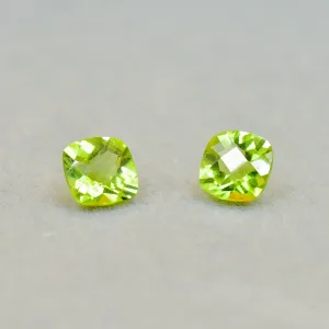 Natural Peridot - Pair Cushion