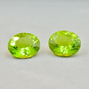 Natural Peridot - Pair Oval 11.11 ct