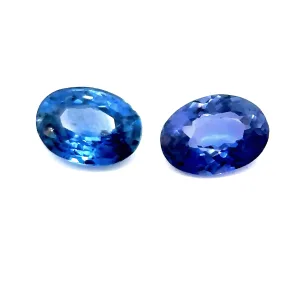 Natural Ceylon Blue Sapphire - Pair - Oval - 1.1ct