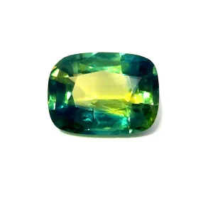 Natural Ceylon Green/Blue/Yellow Bi color Sapphire - Cushion - 1.4ct