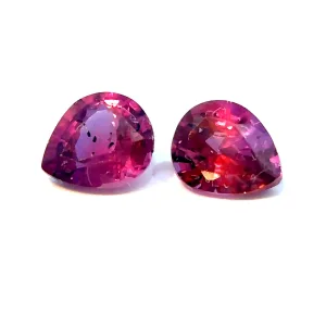 Natural Pink Sapphire - Pair - Pear - 0.79ct