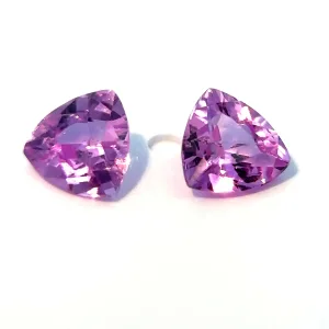 Natural Pink Sapphire (Pair) - Trilliant - 0.69ct