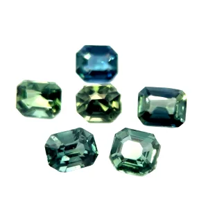 Green Sapphire lot - 0.52ct, 0.74ct, 0.75ct, 0.73ct, 0.7ct